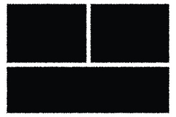  Black Torn or ripped paper sheet. Vector Collage Shape of Torn Paper. Scrapbook edge, notebook tear or blank page split. isolated on white background.