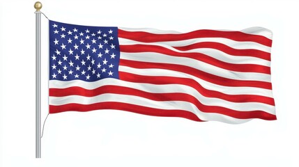 Fototapeta premium United States of America Flag Waving Freely