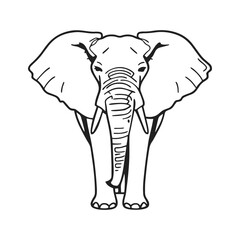 Obraz premium Minimalist Elephant Silhouette Line Art Vector