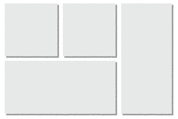 Set of vector border frames with rough edges . Rectangular frame template collection . distress texture . Grunge tiny frame borders isolated on the background . Rough edges effect .vector illustration