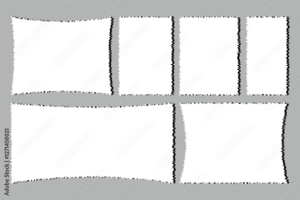 Wall mural torn paper frames with rough edges vector set. torn paper set. vector illustration eps 10