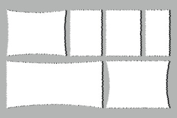 Torn paper frames with rough edges vector set. Torn paper set. vector illustration eps 10
