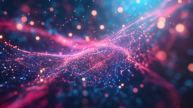 Abstract concept connecting people with digital network