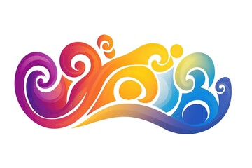Vibrant Rainbow Swirl Design Element: Perfect for websites, logos, backgrounds, and more! A captivating vector graphic featuring a colorful, dynamic swirl against a crisp white backdrop. Ideal for    