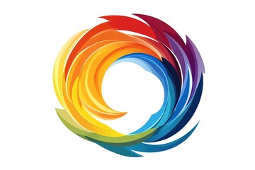 Vibrant Rainbow Swirl Design Element: Abstract Whimsical Vortex of Color on Pristine White Background, Perfect for Websites, Branding, Logos, Posters, Flyers, and More. Ideal for adding a touch of    