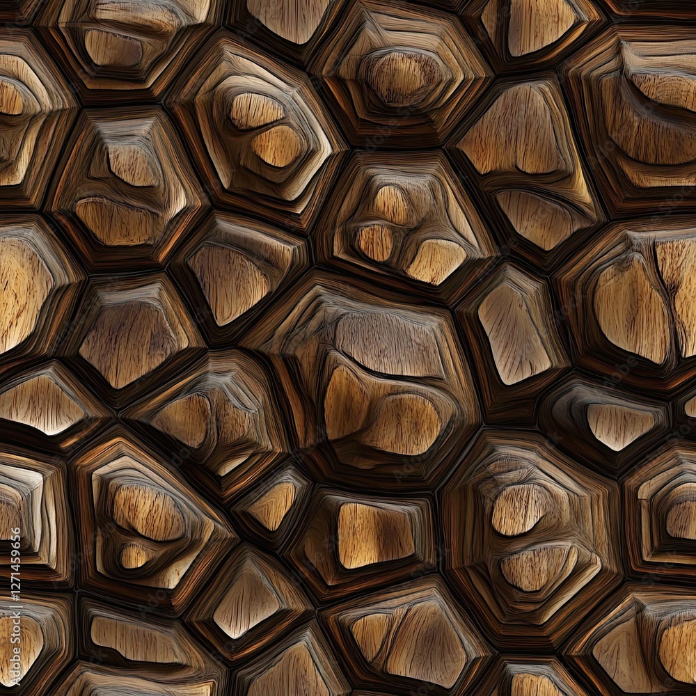 Poster seamless pattern design textured turtle shell and pebbles
