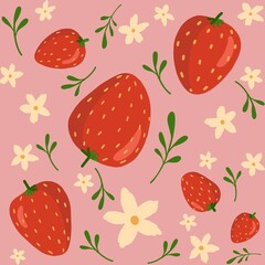 seamless pattern with strawberries