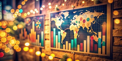 AI-generated art: Vintage infographic, showing social issues data.