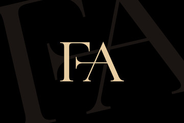 FA or AF letter logo icon design. Classic style luxury initials monogram.