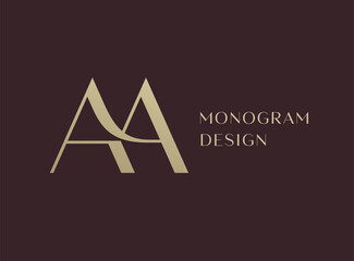 AA letter logo icon design. Classic style luxury initials monogram.