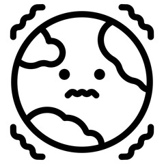 추위에 떠는 지구 아이콘