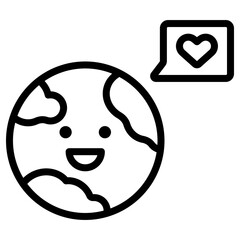 지구 사랑 하트 아이콘