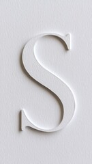 Embossed letter s on textured white surface for design inspiration