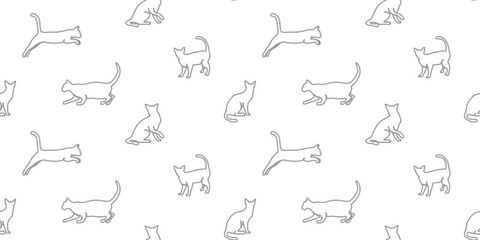 cat pattern background. cat doodle pattern background. Seamless pattern with doodle cat illustration.