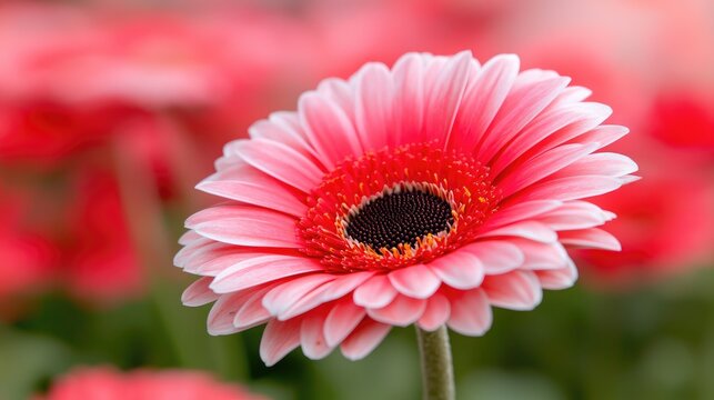 Close-up Pink Gerbera Daisy in Garden