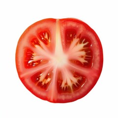 Vivid Slice of Fresh Tomato Juicy Red Fruit Close Up View Food Preparation Ingredient Culinary Delight