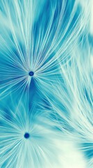 Close-Up of Delicate Dandelion Seeds with Soft Blue Background