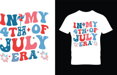 Fototapeta premium 4th July t-shirt design with white background