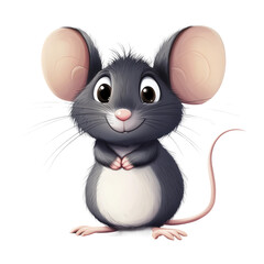 a realistic cartoon mouse on a white background