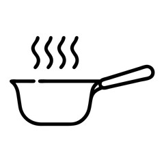 boiling water in pan icon design