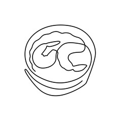 one line rice shrimp bowl