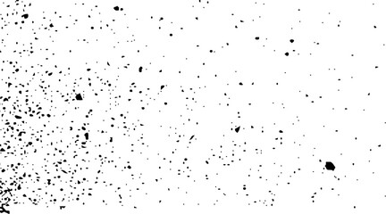 Abstract texture dust particle and dust grain on white background. Old grunge black texture. Dark weathered overlay pattern sample on transparent background. Screen background. Vector.