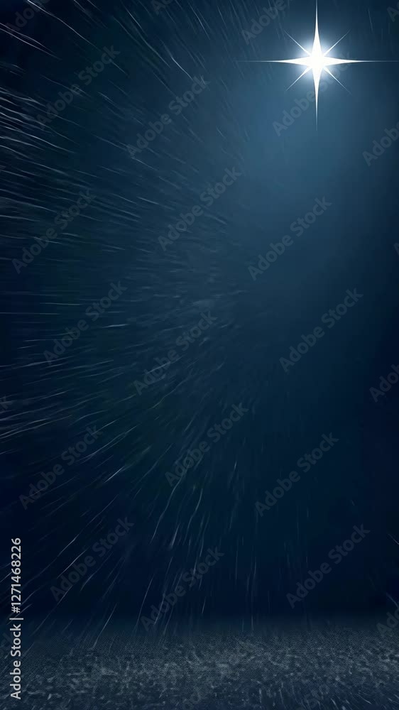 Poster a blue background with stars and a star in the center. the stars are scattered all over the backgrou