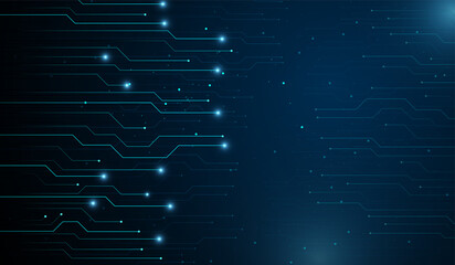 Technology Background Stock Illustrations, and abstract technology futuristic design with glowing blue circuit-like lines on a dark background vector design