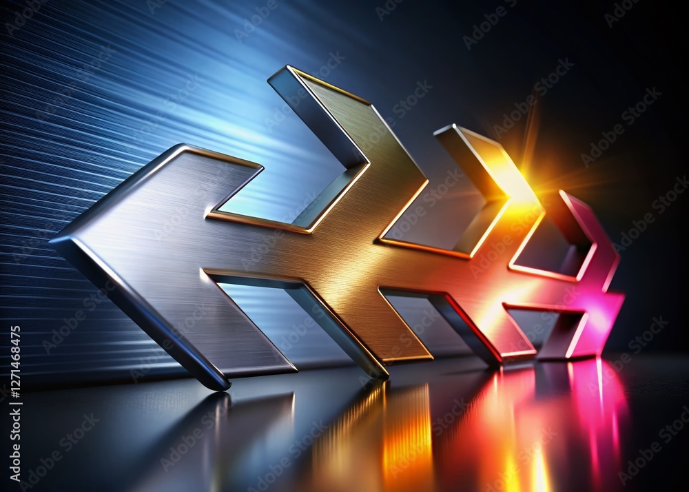 Poster 3d realistic arrows: left-aligned, copy space for design elements