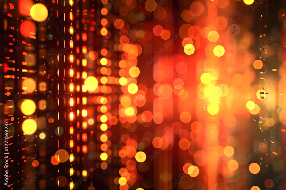 Poster abstract warm light bokeh background with vibrant colors, creating a dynamic visual effect