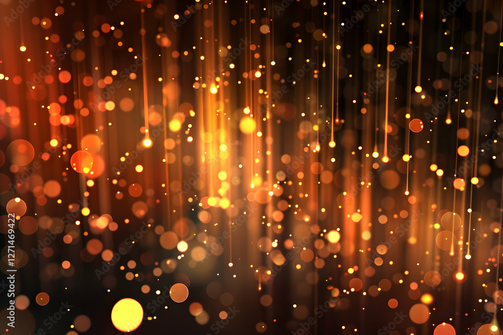 Aufkleber abstract background of glowing bokeh lights with warm tones creating a festive atmosphere