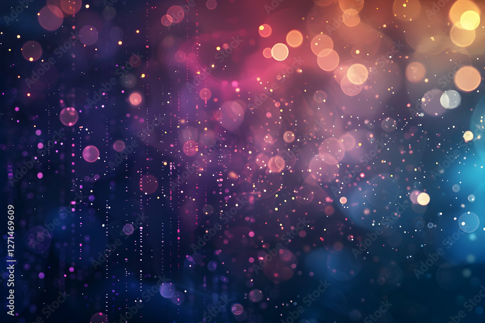 Poster abstract colorful bokeh lights creating a dreamy atmosphere in a night scene