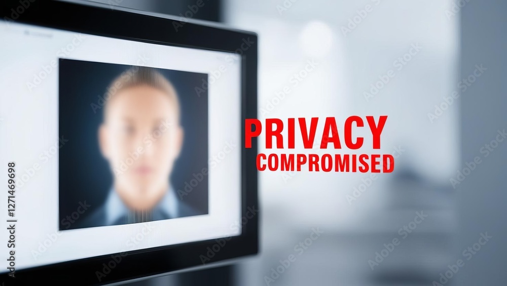 Poster a blurred face on a screen with bold text reading 