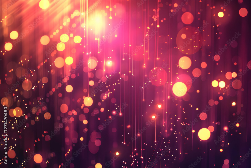 Poster vibrant abstract background with glowing bokeh lights and shimmering particles in motion (1)