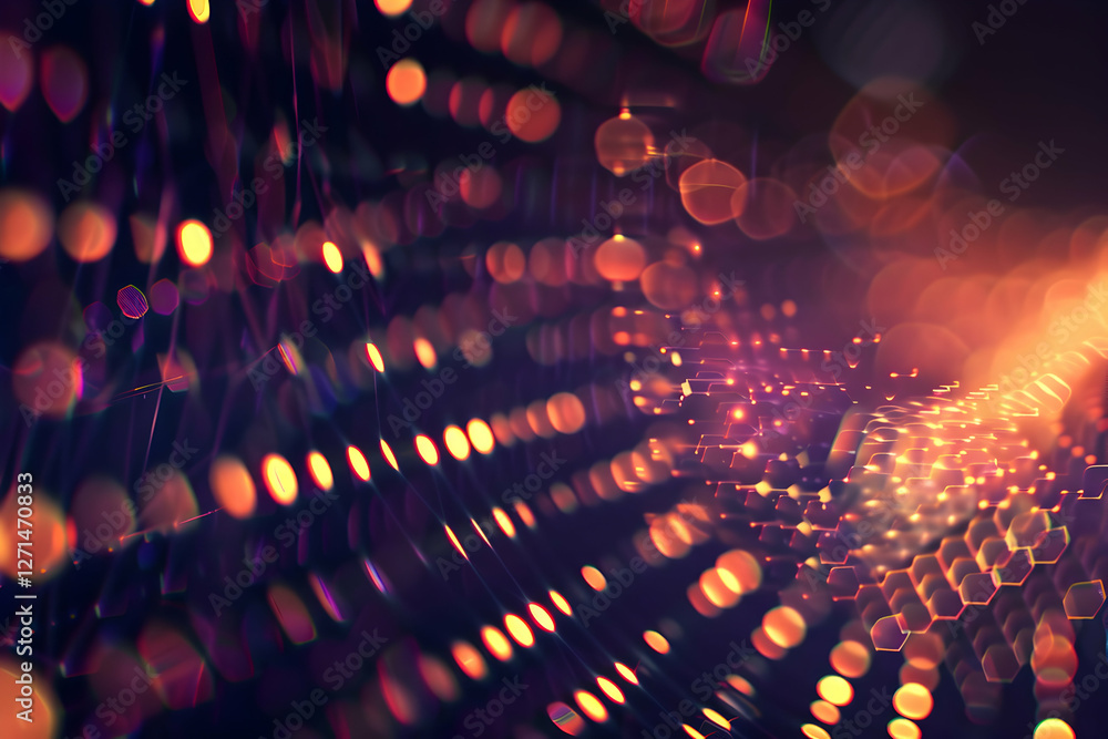 Poster abstract light patterns with vibrant bokeh effects creating a mesmerizing visual experience