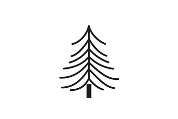 Obraz premium Minimalist Pine Tree Line Art Logo: Nature, Evergreen, Conifer, Forest, Simple, Elegant, Vector Graphic, Symbol, Icon, Design Element, Branding, Nature Logo, Eco-Friendly, Sustainable, Wilderness, 