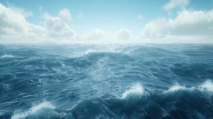 Obraz premium A vivid wave curls against a clear blue sky, showcasing the dynamic beauty of the ocean's movement and the power of nature.