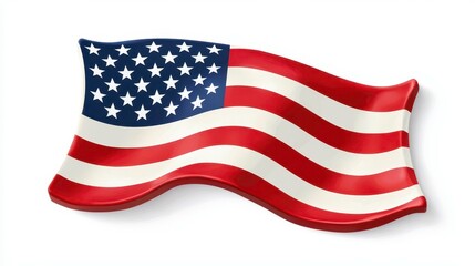 Fototapeta premium Waving American Flag Symbol of Patriotism and National Celebration