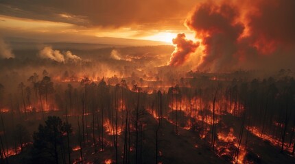 Obraz premium Fire in the woods