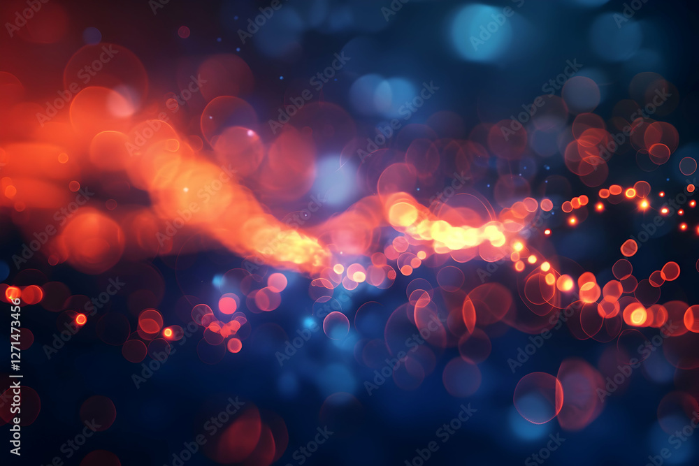 Poster abstract colorful bokeh lights creating a vibrant atmosphere with a dynamic flow