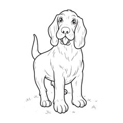 Dog line art vector on white background, Dog  icon.,  Dog vector and illustration on white background Ai Generated 
