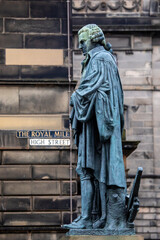 Adam Smith Statue in Edinburgh, Scotland