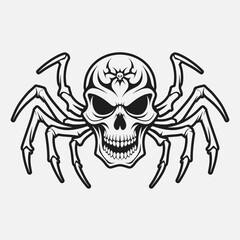 Tribal Spider skull tattoo design.