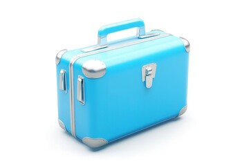 Sleek Blue Suitcase Icon: Perfect for Travel Websites, Apps, and Presentations. A clean, minimalist design element, ideal for branding, UI/UX design, and infographics. Instantly recognizable and      