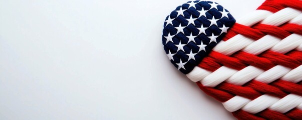 Fototapeta premium Woven Heart Shape Design with American Flag Theme for Patriotic Decorations and Celebrations