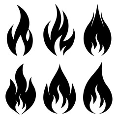 set of fire flames