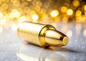 Golden bullet, magnified in exquisite close-up.