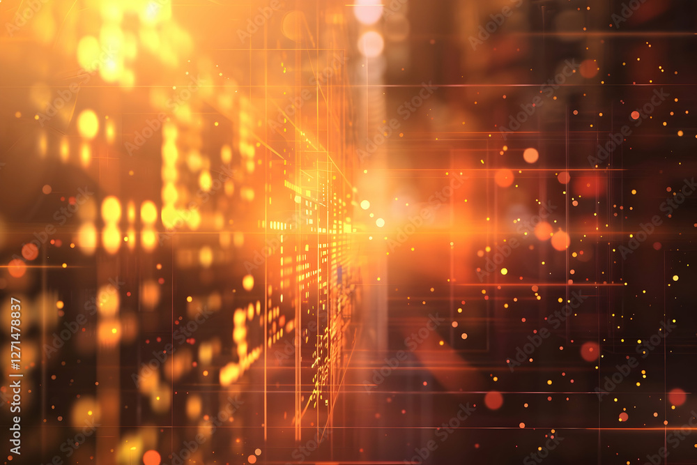 Poster abstract digital background with glowing lines and particles creating a vibrant atmosphere (1)