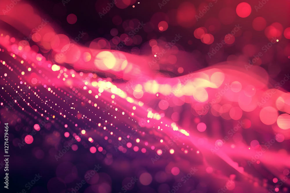 Poster Abstract colorful bokeh lights creating a vibrant background with a dreamy atmosphere