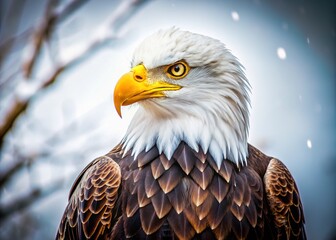 Fototapeta premium High-resolution Bald Eagle portrait, North American wildlife.